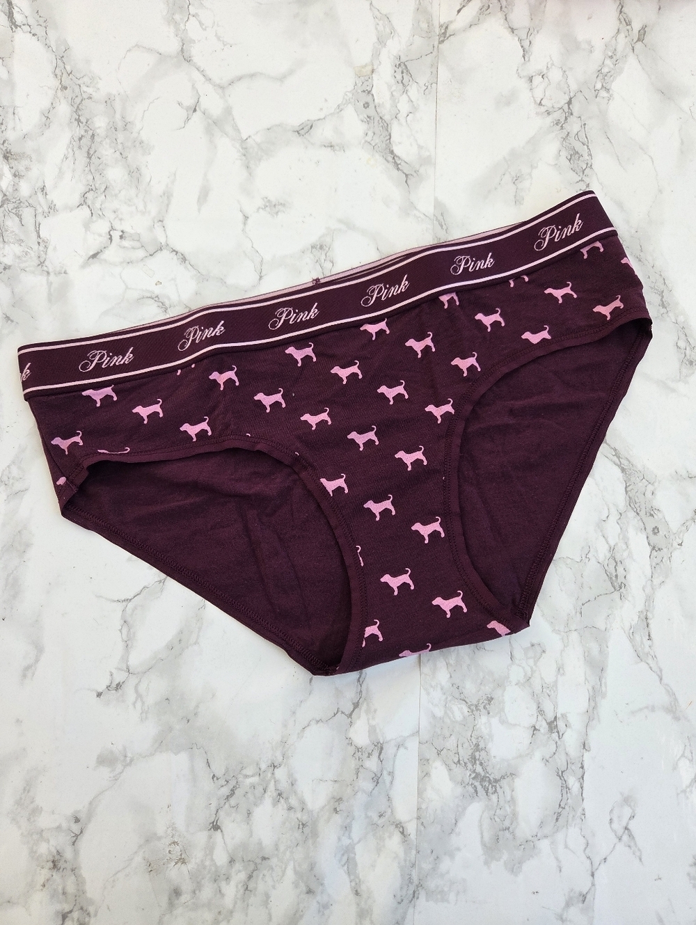 Victoria's Secret PINK Logo Cotton Hiphugger Hipster Panties L NWT
